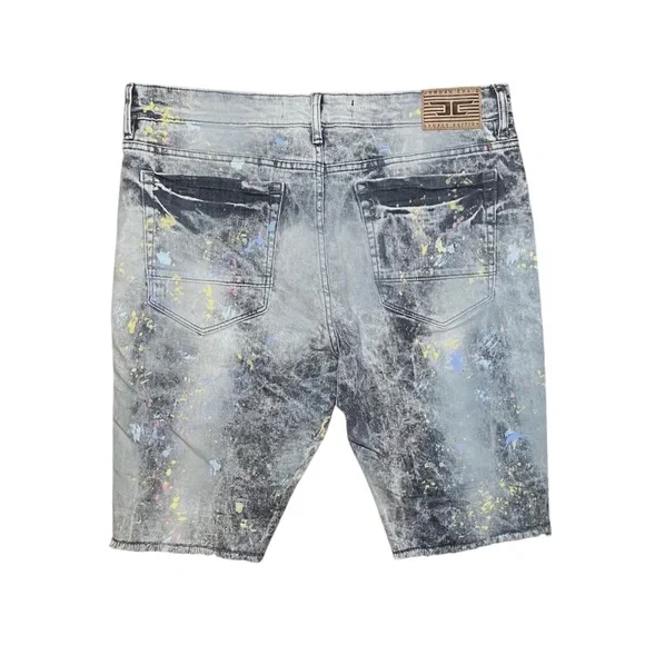 5/$25 Jordan Craig Distressed Denim Shorts Paint Splatter Streetwear 36 - Picture 3 of 9
